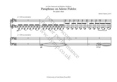 Robert Saxton: Paraphrase on Adeste Fideles: Klavier vierhändig