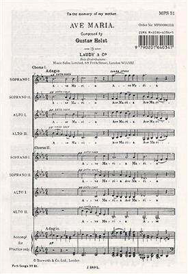 Gustav Holst: Ave Maria: Frauenchor mit Begleitung