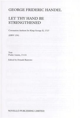 Georg Friedrich Händel: Let Thy Hand Be Strengthened: Gemischter Chor mit Begleitung