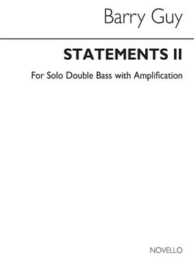 Barry Guy: Statements II for Double Bass: Kontrabass Solo