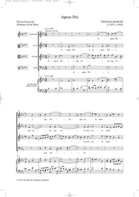 Thomas Morley: Agnus Dei (Tudor Anthems): Gemischter Chor mit Begleitung