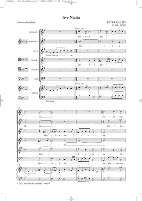 Peter Philips: Ave Maria (Tudor Anthems): Gemischter Chor mit Klavier/Orgel