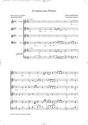 John Sheppard: In Manus Tuas Domine (Tudor Anthems): Gemischter Chor mit Klavier/Orgel
