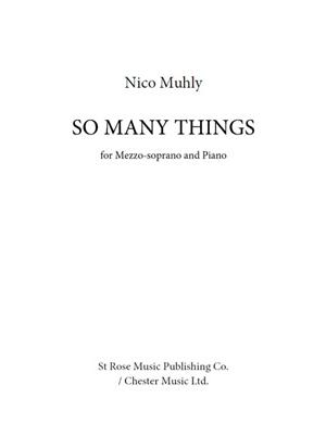 Nico Muhly: So Many Things: Gesang mit Klavier