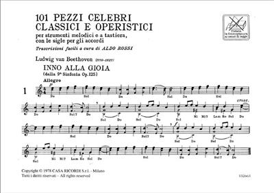 101 Pezzi Celebri Classici E Operistici: Sopranblockflöte