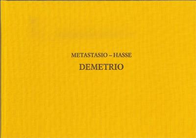 Johann Adolf Hasse: Demetrio: Gemischter Chor mit Ensemble
