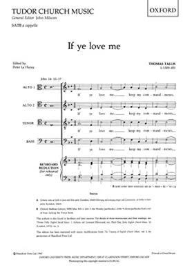 Thomas Tallis: If Ye Love Me: Gemischter Chor mit Begleitung