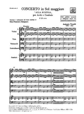Antonio Vivaldi: Concerto Per Archi E B.C.: In Sol 'Alla Rustica': Orchester
