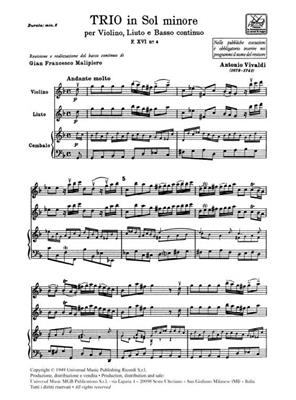 Antonio Vivaldi: Sonata per Violino, Liuto and BC in Sol Min Rv 85: Sonstige Zupfinstrumente