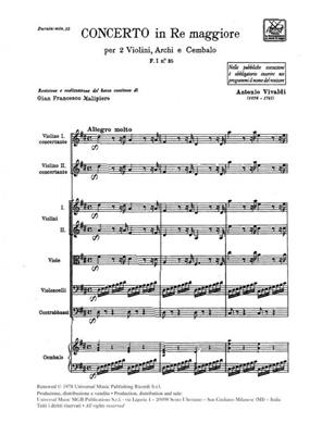 Antonio Vivaldi: Concerto For 2 Violins In Re RV 511: Violin Duett
