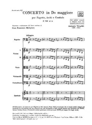 Antonio Vivaldi: Concerto per Fagotto, Archi e BC in Do Rv 467: Fagott mit Begleitung