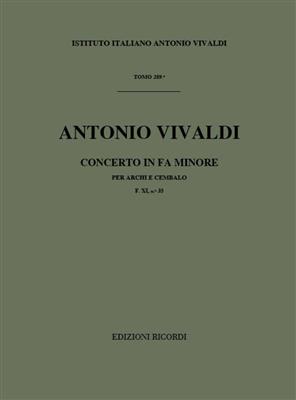 Antonio Vivaldi: Concerto Per Archi E B.C.: In Fa Min. Rv 143: Streichorchester