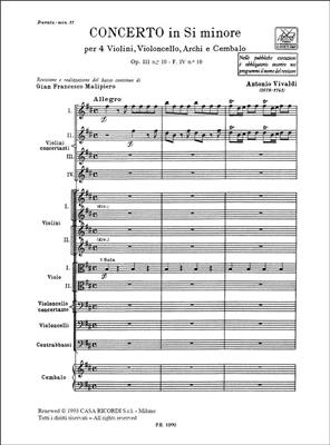 Antonio Vivaldi: Concerto B-minor RV 580 (Op.3 / 10 /F.IV No.10): Violinensemble