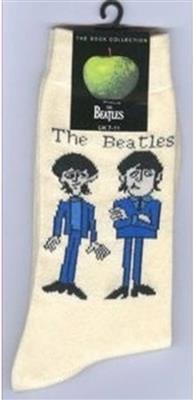 Beatles Cartoon Cream Socks Size 7-11