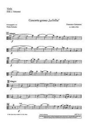 Francesco Geminiani: Concerto grosso: Orchester