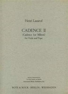 Henri Lazarof: Cadence II: Viola Solo