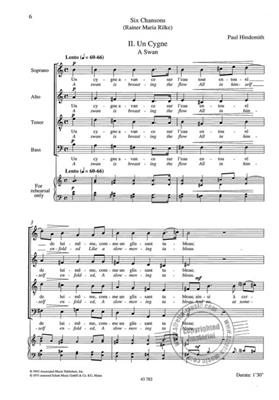 Paul Hindemith: Un Cygne: Gemischter Chor mit Begleitung