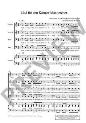 Georg Kreisler: Lied Für Den Kärntner Männerchor: (Arr. Patrick Ehrich): Männerchor mit Klavier/Orgel