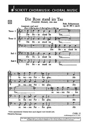 Robert Schumann: Die Rose stand im Tau op. 65/1: Männerchor mit Begleitung