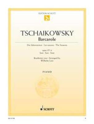 Pyotr Ilyich Tchaikovsky: Barcarole Opus 37-2/6: Klavier Solo