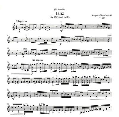 Krzysztof Penderecki: Tanz: Violine Solo