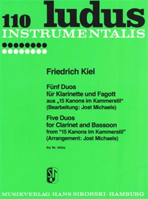 Friedrich Kiel: 5 Duos aus '15 Kanons im Kammerstil': Gemischtes Holzbläser Duett