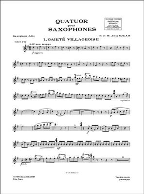 F. Jeanjean: Quatuor Pour Saxophones Partition Et Parties: Saxophon Ensemble