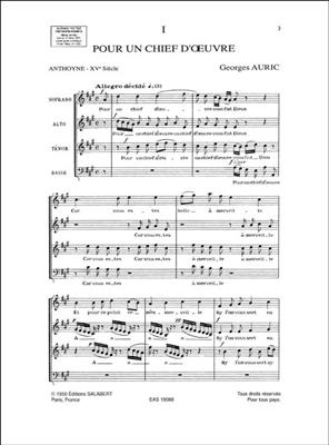 Georges Auric: Cinq Chansons francaises: Gemischter Chor A cappella