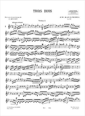 Johann Wenzel Kalliwoda: 3 Duos Op.181 2 Violons: Violin Duett