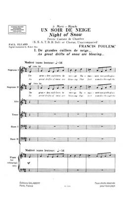 Francis Poulenc: Un Soir De Neige (Night of Snow): Gemischter Chor A cappella