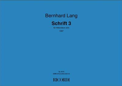 Bernhard Lang: Schrift 3: Akkordeon Solo
