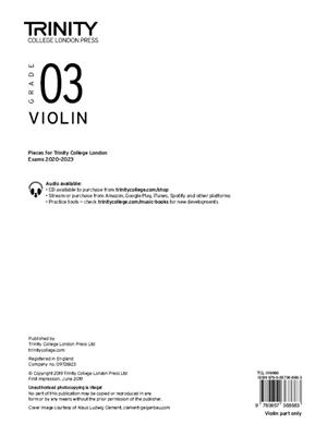 Trinity Violin 2020-2023. Grade 3 Part