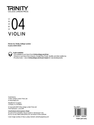 Trinity Violin 2020-2023. Grade 4 Part
