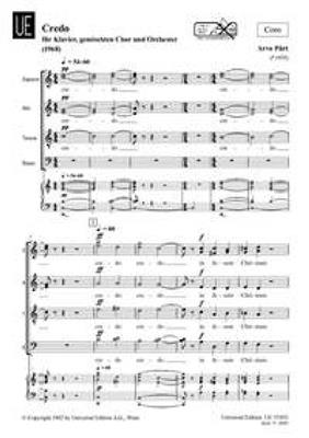 Arvo Pärt: Credo: Gemischter Chor mit Ensemble