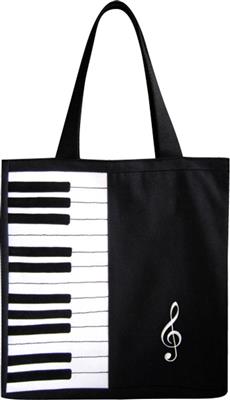 Piano & Treble Clef Design Totebag