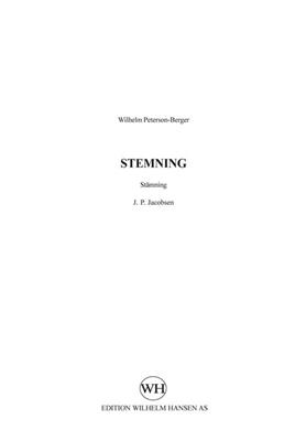 Wilhelm Peterson-Berger: Stemning: Gemischter Chor A cappella