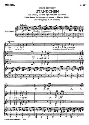 Franz Schubert: Standchen: Frauenchor mit Klavier/Orgel