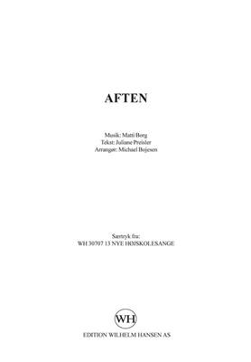 Matti Borg: Aften: (Arr. Michael Bojesen): Frauenchor A cappella