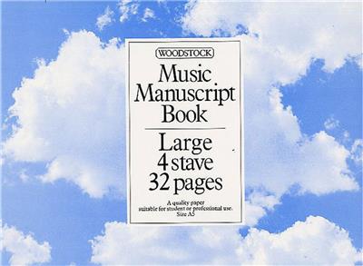 Music Manuscript Boos: 4 Stave 32 Pages Large: Notenpapier