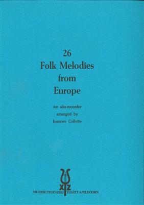 Joannes Collette: 26 Folk Melodies Europa: Altblockflöte